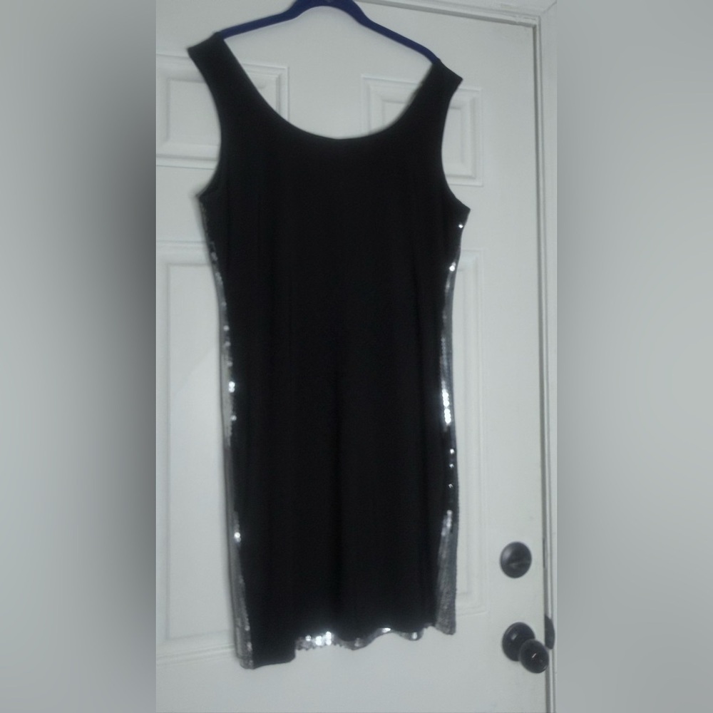 maitai Black and Silver Sequin Midi Dress size 2X - Picture 9 of 10